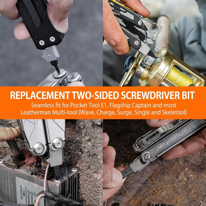 Nextool 10 Pack Replacement Double-Ended Screwdriver Bit for Leatherman Multi-Tool – Durable S2 Steel #1, #2 & #1-2 Phillips + 1/4, 3/16 & 1/8 Flat Head+T15 Torx, Perfect for DIY, and Outdoor Repairs - Image 3